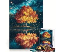 Rompecabezas de 1000 Piezas con diseño de Paisaje fantástico Espacial y Reflejo de árbol otoñal para Adolescentes Juguete para desarrollar la lógica Relajante y Divertido Corte Regalo artístico