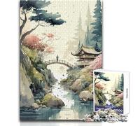 Rompecabezas de 1000 Piezas con diseño de Paisaje japonés para Adolescentes, Ideal para desarrollar el Pensamiento lógico, Momentos significativosTamaño: 38x52cm