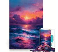 Rompecabezas de 1000 Piezas con diseño de Paisaje Marino al Atardecer para Adolescentes Mejora la Memoria, relájate y Disfruta del Momento Bordes precisos ¡Un Regalo increíble! 38x26cm