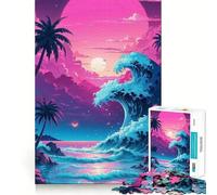Rompecabezas de 1000 Piezas con diseño de Paisaje Marino de ensueño neón para Adultos Mejora la Memoria, relaja y Disfruta del Momento Regalo de cumpleaños (38x52cm)