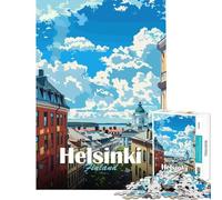 Rompecabezas de 1000 Piezas con diseño de Paisaje Urbano de Helsinki Un desafío Educativo para Aprender a armar Juguetes didácticos para Mayores de 14 años Juego de Rompecabezas (38x52cm)