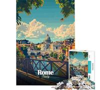 Rompecabezas de 1000 Piezas con diseño de Paisaje Urbano de Roma Juego Familiar Que desafía la Inteligencia Juguete adictivo Gran Regalo para quienes Buscan Juegos Que mejoren la Memoria (50x75cm)