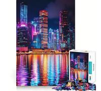 Rompecabezas de 1000 Piezas con diseño de Paisaje Urbano neón para Adultos Ideal para ejercitar la Memoria y Disfrutar de Momentos de Paz Diseño para armar Regalo Premium (38x52cm)