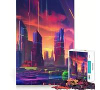Rompecabezas de 1000 Piezas con diseño de Paisaje Urbano y tormenta Solar para Adolescentes Juguete para ejercitar la Mente Juego de Mesa en Grupo Arte y Montaje Regalo clásico (50x75cm)