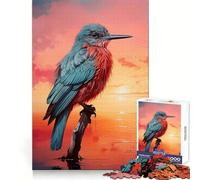 Rompecabezas de 1000 Piezas con diseño de pájaro al Amanecer sobre el río,Ideal para Adolescentes,para Entrenar la concentración,divertirse en el Tiempo Libre y Encontrar (38x26cm)