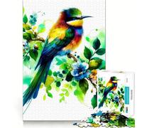 Rompecabezas de 1000 Piezas con diseño de pájaro arcoíris en una Rama, Ideal para Adolescentes Juguete para desarrollar la lógica, Relajante y Divertido Corte preciso Regalo artístico (50x75cm)