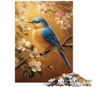 Rompecabezas de 1000 Piezas con diseño de pájaro Azul en Flor Ideal para Adolescentes para divertirse en Familia e interactuar Entre Padres e Hijos cumpleaños y Navidad (75x50cm)