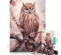 Rompecabezas de 1000 Piezas con diseño de pájaro búho en Acuarela,decoración de Ajuste Limpio,Juego de concentración Mental,Juego para Momentos de Tranquilidad,Regalo de cumpleaños (38x26cm)