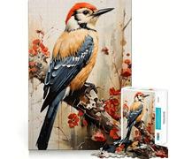 Rompecabezas de 1000 Piezas con diseño de pájaro Carpintero para Adultos Piensa,Entrena y Juega Cierre Seguro sin Piezas Sueltas aliviar el estrés (38x26cm)