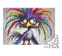 Rompecabezas de 1000 Piezas con diseño de pájaro Colorido y Plumaje arcoíris. Juego Educativo para Adultos. Hermosa decoración. Difícil y desafiante. Ideal para cumpleaños. 38 x 26 cm.