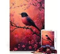 Rompecabezas de 1000 Piezas con diseño de pájaro Rosa en una Rama de Cerezo para Adultos Rompecabezas Suave para Relajarse Imagen Ideal para armar Artículo de Santa Claus (38x52cm)