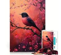 Rompecabezas de 1000 Piezas con diseño de pájaro Rosa en una Rama de Cerezo para Adultos Rompecabezas Suave para Relajarse Imagen Ideal para armar Artículo de Santa Claus (38x52cm)