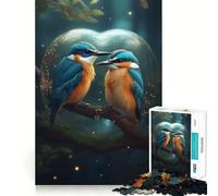 Rompecabezas de 1000 Piezas con diseño de pájaros,Burbujas y Bosque Diseño de unión Suave Diversión,lógica y Pensamiento Juego Casual Regalo Ideal para Navidad (38x26cm)