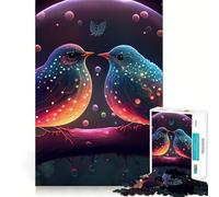 Rompecabezas de 1000 Piezas con diseño de pájaros y Burbujas Juego Creativo para ejercitar la Mente Un Juego Ideal para Pasar un rato Agradable Regalo de cumpleaños (38x52cm)