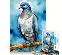 Rompecabezas de 1000 Piezas con diseño de Paloma en Acuarela para Adultos Divertido Juego de Memoria con componentes Resistentes y de Corte Limpio aliviar el estrés (38x26cm)