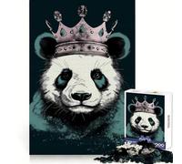 Rompecabezas de 1000 Piezas con diseño de Panda con Corona para Adultos Juguete para aliviar la ansiedad Bordes precisos Regalo Original (38x52cm)