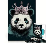 Rompecabezas de 1000 Piezas con diseño de Panda con Corona para Adultos Juguete para aliviar la ansiedad Bordes precisos Regalo Original (38x52cm)