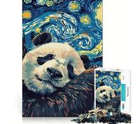 Rompecabezas de 1000 Piezas con diseño de Panda durmiendo en una Noche Estrellada para Adultos Juguete de lógica para Juegos de Interior Corte de precisión Regalo Ideal 50x75cm