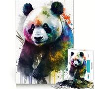 Rompecabezas de 1000 Piezas con diseño de Panda en Acuarela para Adultos y Adolescentes Juguete de lógica Clara para Relajarse Corte Artículo de Santa Claus (38x26cm)