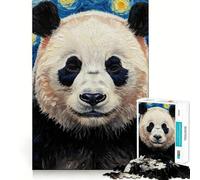 Rompecabezas de 1000 Piezas con diseño de Panda en la Noche Estrellada para Adultos y Adolescentes Juego Mental, diversión Tranquila, Bordes Afilados, Regalo Memorable (38x52cm)