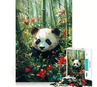 Rompecabezas de 1000 Piezas con diseño de Panda en un Bosque de bambú para Adolescentes Juguete Educativo para Toda la Familia Corte de Calidad Regalo Elegante (38x52cm)