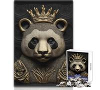 Rompecabezas de 1000 Piezas con diseño de Panda Gold Relief Deco, Juego de Aprendizaje para Practicar Habilidades, un Regalo Ideal para Momentos felicesTamaño 50x75cm