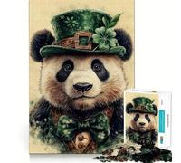 Rompecabezas de 1000 Piezas con diseño de Panda para el Día de San Patricio Rompecabezas para Adultos Regalo Ideal para quienes Buscan un desafío Mental Juguete fácil de Usar Corte