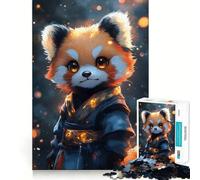 Rompecabezas de 1000 Piezas con diseño de Panda Rojo en túnica Azul, Ideal para Adolescentes Juguete para ejercitar la Mente Juego de Mesa en Grupo Arte y Montaje Regalo clásico (38x26cm)