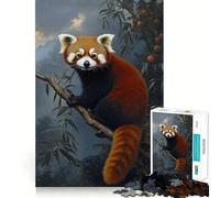 Rompecabezas de 1000 Piezas con diseño de Panda Rojo en una Rama para Adultos Ideal para Mejorar la Memoria, calmar la Mente y Crear un diseño Creativo (38x26cm)