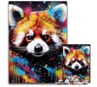 Rompecabezas de 1000 Piezas con diseño de Panda Rojo para Adultos. Rompecabezas imposibles para Adultos navideño y decoración del hogar. 26x38cm/10,23x14,96 Pulgadas.