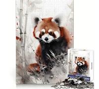 Rompecabezas de 1000 Piezas con diseño de Panda Rojo Salvaje, Ideal para Adolescentes, Hacer Ejercicio, divertirse o como Regalo de cumpleaños (38x26cm)