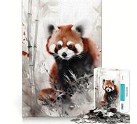 Rompecabezas de 1000 Piezas con diseño de Panda Rojo Salvaje,Ideal para Adultos Entrenamiento Mental Divertido, Corte láser Actividad Relajante para Grupos en Interiores (38x52cm)