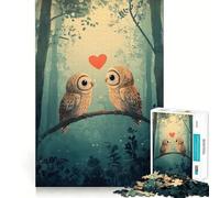 Rompecabezas de 1000 Piezas con diseño de Pareja de búhos Enamorados para Adolescentes Juguete de lógica Clara, Ligero y Relajante Corte Perfecto Regalo conmovedor (38x26cm)