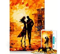 Rompecabezas de 1000 Piezas con diseño de Pareja romántica en un Paisaje Urbano para Adolescentes Ideal para Mejorar la Memoria, Relajarse, Jugar con precisión y Encontrar (50x75cm)