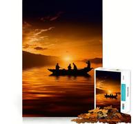 Rompecabezas de 1000 Piezas con diseño de Paseo en Barco al Atardecer para Adolescentes Juguete antiestrés con Corte preciso y Lista de Deseos de Papá Noel 50x75cm