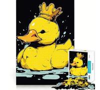 Rompecabezas de 1000 Piezas con diseño de Patito de Goma y Corona para Adultos y Adolescentes Juguete Educativo para el hogar Disfrute de un Corte de Calidad Regalo clásico (38x26cm)