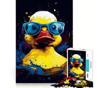 Rompecabezas de 1000 Piezas con diseño de Patito de Goma y Gafas de Sol para Adultos y Adolescentes Juguete Educativo para el hogar Disfrute de un Corte de Calidad Regalo clásico (38x26cm)