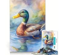 Rompecabezas de 1000 piezas con diseño de pato en acuarela sobre el agua ideal para adolescentes Desarrolla la mente y es divertido Piezas de tamaño uniforme y precisas Actividad relajante para grupos