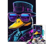 Rompecabezas de 1000 Piezas con diseño de Pato neón Estilo Cyberpunk difícil y desafiante de análisis y lógica Juegos educativos Aptos para Mayores de 14 años 50x75cm