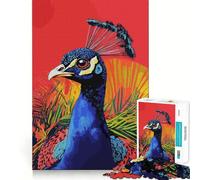 Rompecabezas de 1000 Piezas con diseño de Pavo Real Estilo Andy Warhol, Ideal para Adolescentes Mejora la Memoria, relaja la Mente y CREA un Regalo Original (38x52cm)