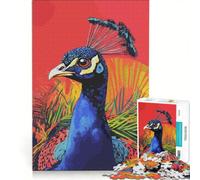 Rompecabezas de 1000 Piezas con diseño de Pavo Real Estilo Pop Art de Andy Warhol Juego Familiar Actividades Divertidas para Hacer en casa cumpleaños y Navidad 50x75cm