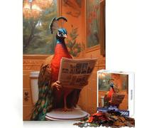 Rompecabezas de 1000 Piezas con diseño de Pavo Real Leyendo el periódico en el baño, Ideal para Adolescentes, Ayuda a Mejorar la Memoria, es Relajante, Divertido y Elegante (38x52cm)