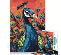 Rompecabezas de 1000 Piezas con diseño de Pavo Real para Adolescentes Juguete Inteligente y Divertido Arte Coleccionable con Corte nítido (38x26cm)