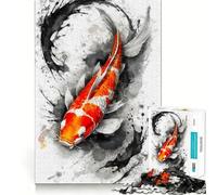 Rompecabezas de 1000 Piezas con diseño de Peces koi para Adultos y Adolescentes Juego Mental para Relajarse Corte preciso 38x26cm