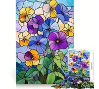 Rompecabezas de 1000 Piezas con diseño de Pensamientos en vidrieras para Adultos Ideal para Entrenar la Memoria y Disfrutar en Silencio Bordes precisos (38x26cm)