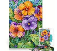 Rompecabezas de 1000 Piezas con diseño de Pensamientos en vitrales, Bordes Lisos, Juego Divertido y Relajante, Regalo de cumpleaños (38x26cm)