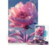 Rompecabezas de 1000 Piezas con diseño de peonías Estilo Vaporwave para Adolescentes Juguete Intelectual para Disfrutar en Familia Corte de Calidad (38x52cm)