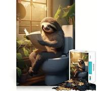 Rompecabezas de 1000 Piezas con diseño de Perezoso en el baño, Ideal para Adultos Refuerza la Memoria Arte Coleccionable con Bordes limpios y relajantes 38x26cm