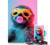 Rompecabezas de 1000 Piezas con diseño de Perezoso y Chicle para Adolescentes Juguete de lógica Mental para el Tiempo Libre Bordes Finos 50x75cm