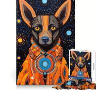 Rompecabezas de 1000 Piezas con diseño de Perro Africano Tribal para Adultos Ideal para Entrenar la Mente, como un pasatiempo Tranquilo y Divertido Corte láser Regalo significativo (38x26cm)